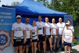 Policyjna drużyna w trakcie dąbrowskiego Ultramaratonu „DG24h”