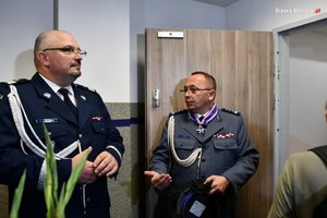 Komendant Wojewódzki Policji w Katowicach nadinsp. Krzysztof Justyński i Komendant Miejski Policji w Dąbrowie Górniczej insp. Artur Klimek.