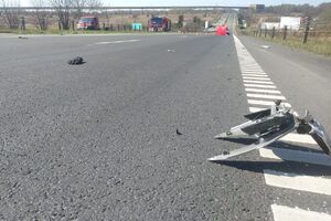 Wypadek śmiertelny motocyklisty na dąbrowskim odcinku DK94