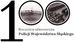 Zdjęcie przedstawia logo 100. rocznicy utworzenia Policji Województwa Śląskiego